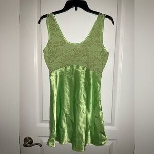Vintage Y2K Victoria's Secret Lime Green lace top Slip Dress